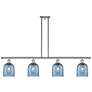 Ballston Bella 48"W 4-Light Polished Nickel Stem Island Light w/ Blue