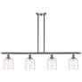 Ballston Bella 48"W 4-Light Satin Nickel Stem Island Light w/ Clear Sh