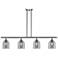 Ballston Bella 48"W 4-Light Satin Nickel Stem Island Light w/ Smoke Sh