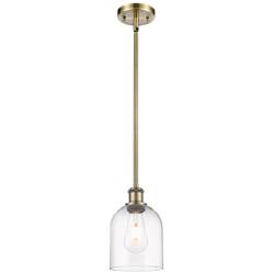 Ballston Bella 5.5" Wide Antique Brass Stemmed Mini Pendant w/ Clear S