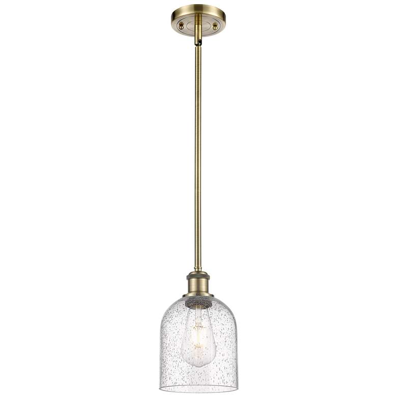 Image 1 Ballston Bella 5.5" Wide Antique Brass Stemmed Mini Pendant w/ Seedy S