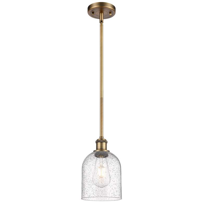 Image 1 Ballston Bella 5.5" Wide Brushed Brass Stemmed Mini Pendant w/ Seedy S
