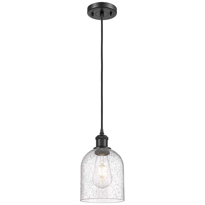 Image 1 Ballston Bella 5.5" Wide Matte Black Cord Hung Mini Pendant w/ Seedy S