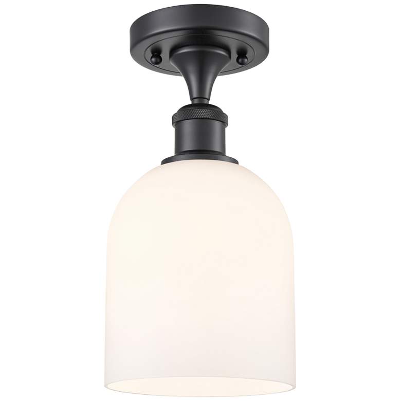 Image 1 Ballston Bella 5.5" Wide Matte Black Semi-Flush Mount w/ Glossy White