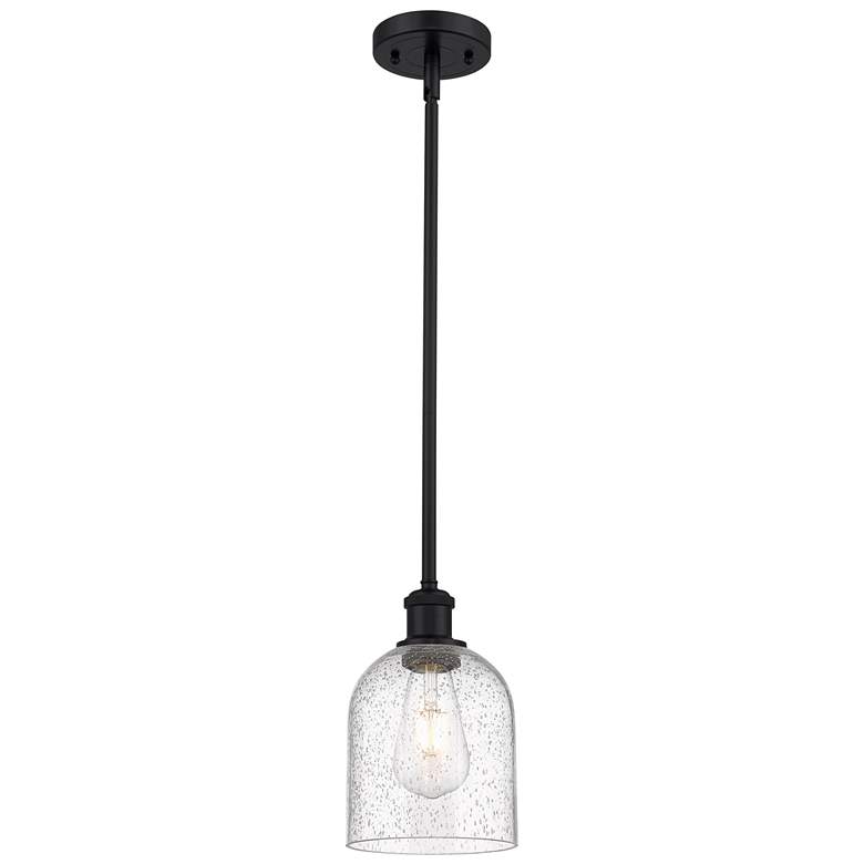 Image 1 Ballston Bella 5.5" Wide Matte Black Stem Hung Mini Pendant w/ Seedy S