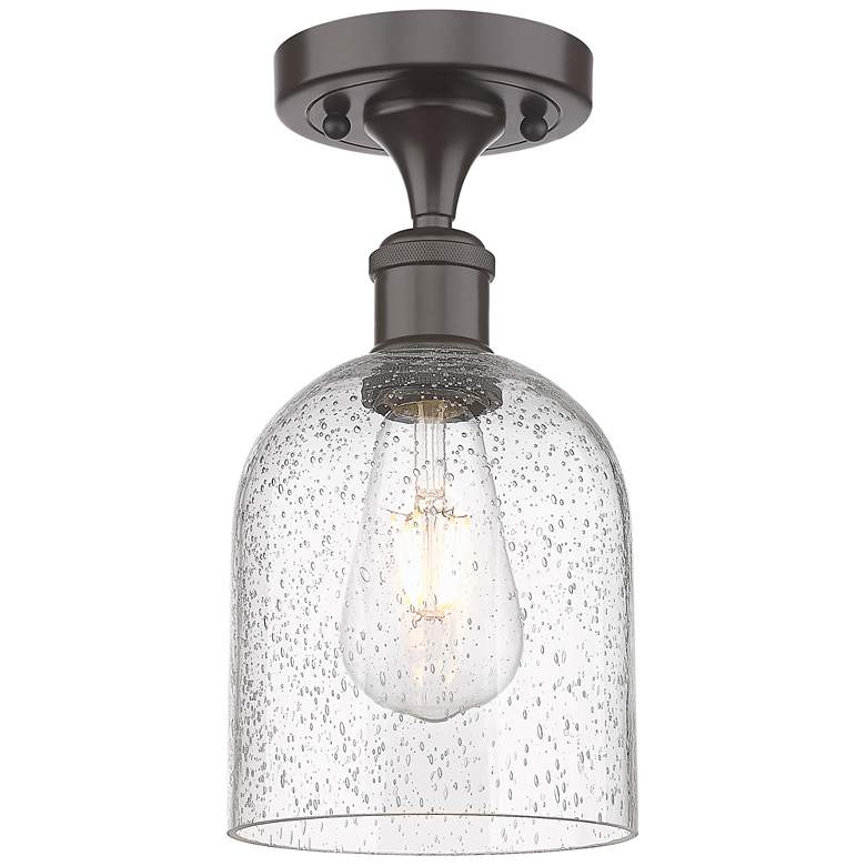 Image 1 Ballston Bella 5.5" Wide Oil Rubbed Bronze Semi-Flush Mount w/ Seedy S