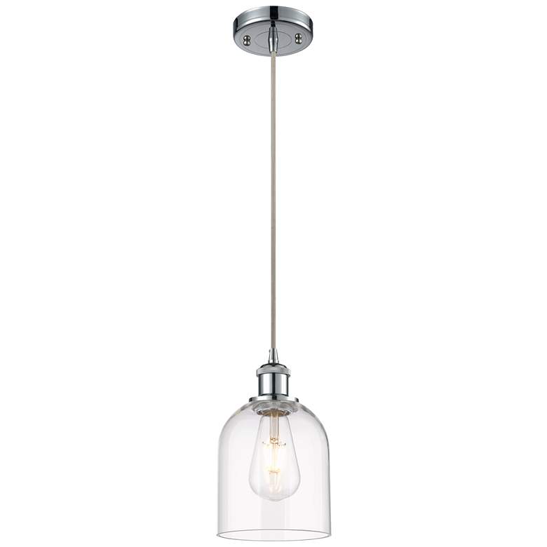 Image 1 Ballston Bella 5.5" Wide Polished Chrome Corded Mini Pendant w/ Clear