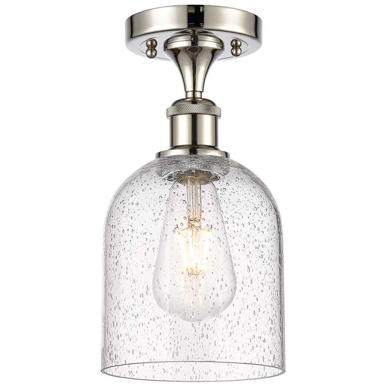 Image 1 Ballston Bella 5.5" Wide Polished Nickel Semi-Flush Mount With Seedy S
