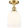 Ballston Bella 5.5" Wide Satin Gold Semi-Flush Mount w/ Glossy White S