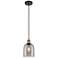 Ballston Bella 5.5"W Black Brass Corded Mini Pendant w/ Light Smoke Sh