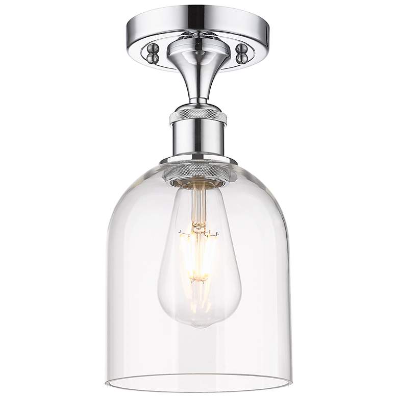 Image 1 Ballston Bella 5.5"W Chrome Semi-Flush Mount w/ Clear Deco Swirl Shade