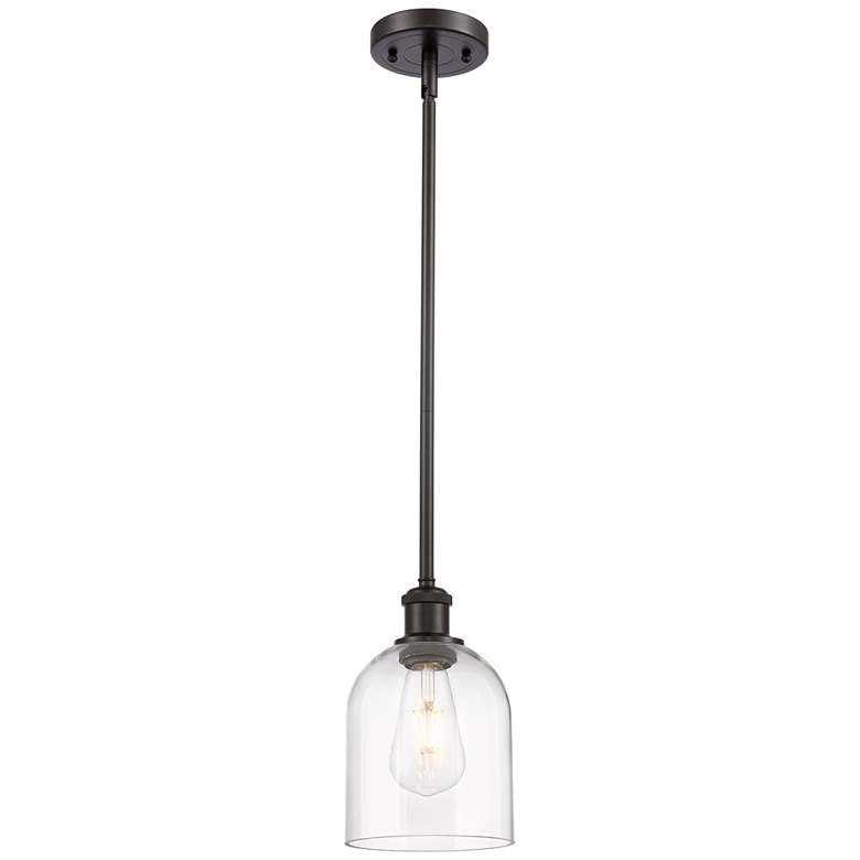Image 1 Ballston Bella 5.5"W Oil Rubbed Bronze Stemmed Mini Pendant w/ Clear S