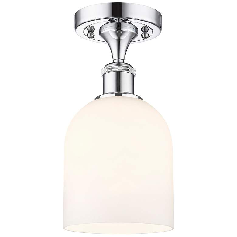 Image 1 Ballston Bella 5.5"W Polished Chrome Semi-Flush Mount w/ Glossy White