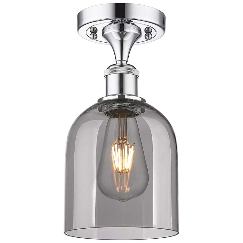 Image 1 Ballston Bella 5.5"W Polished Chrome Semi-Flush Mount w/ Light Smoke S