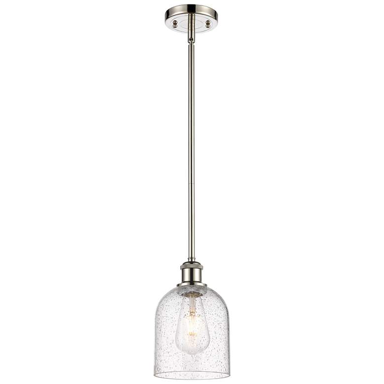 Image 1 Ballston Bella 5.5"W Polished Nickel Stemmed Mini Pendant w/ Seedy Sha