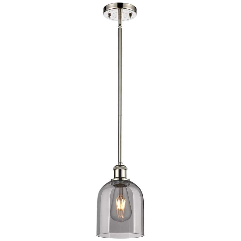 Image 1 Ballston Bella 5.5"W Polished Nickel Stemmed Mini Pendant w/ Smoke Sha