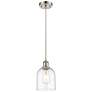 Ballston Bella 5.5"W Satin Nickel Corded Mini Pendant w/ Clear Shade