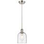Ballston Bella 5.5"W Satin Nickel Corded Mini Pendant w/ Seedy Shade