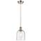 Ballston Bella 5.5"W Satin Nickel Corded Mini Pendant w/ Seedy Shade