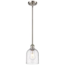 Ballston Bella 5.5"W Satin Nickel Stemmed Mini Pendant w/ Seedy Shade