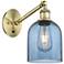 Ballston Bella 9.5"H Antique Brass Adjustable Sconce w/ Blue Shade