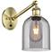 Ballston Bella 9.5"H Antique Brass Adjustable Sconce w/ Smoke Shade