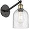 Ballston Bella 9.5"H Black Brass Adjustable Sconce w/ Seedy Shade