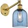 Ballston Bella 9.5"H Brushed Brass Adjustable Sconce w/ Blue Shade