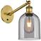 Ballston Bella 9.5"H Brushed Brass Adjustable Sconce w/ Smoke Shade