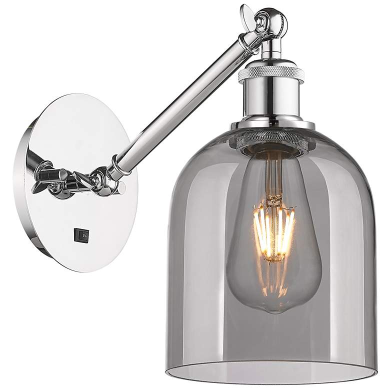 Image 1 Ballston Bella 9.5"H Chrome Vertically Adjustable Sconce w/ Smoke Shad