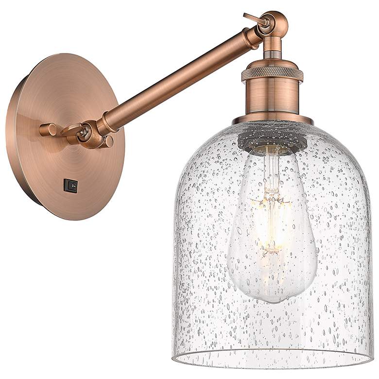 Image 1 Ballston Bella 9.5"H Copper Vertically Adjustable Sconce w/ Seedy Shad