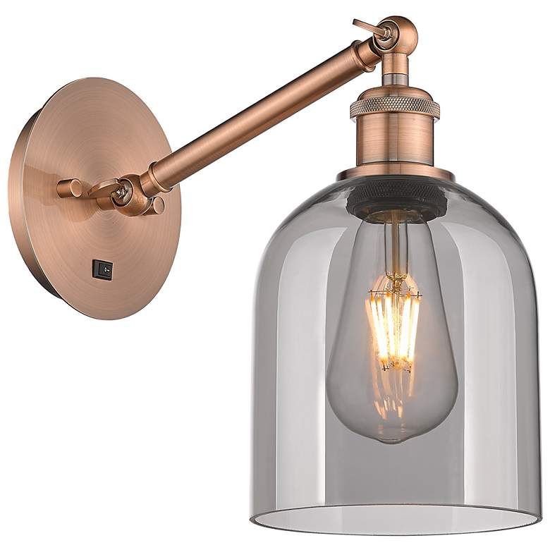 Image 1 Ballston Bella 9.5"H Copper Vertically Adjustable Sconce w/ Smoke Shad