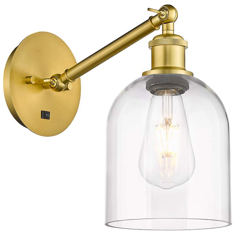 Image 1 Ballston Bella 9.5"H Gold Vertically Adjustable Sconce w/ Clear Shade