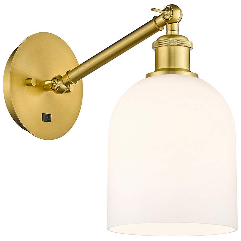 Image 1 Ballston Bella 9.5"H Gold Vertically Adjustable Sconce w/ Gloss White