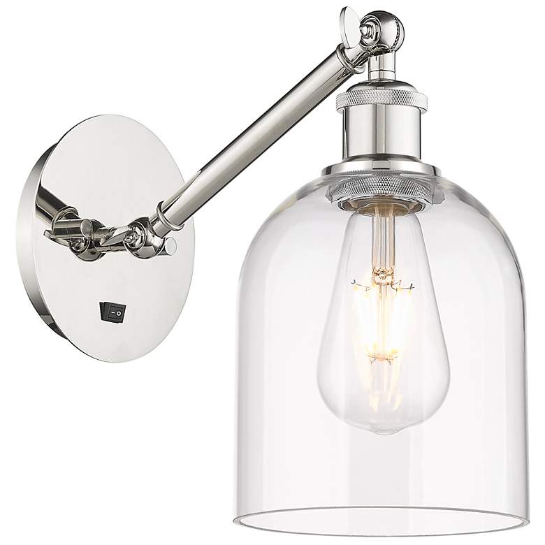 Image 1 Ballston Bella 9.5"H Polished Nickel Adjustable Sconce w/ Clear Shade
