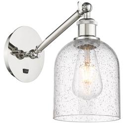 Ballston Bella 9.5"H Polished Nickel Adjustable Sconce w/ Seedy Shade