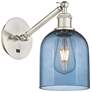 Ballston Bella 9.5"H Satin Nickel Adjustable Sconce w/ Blue Shade