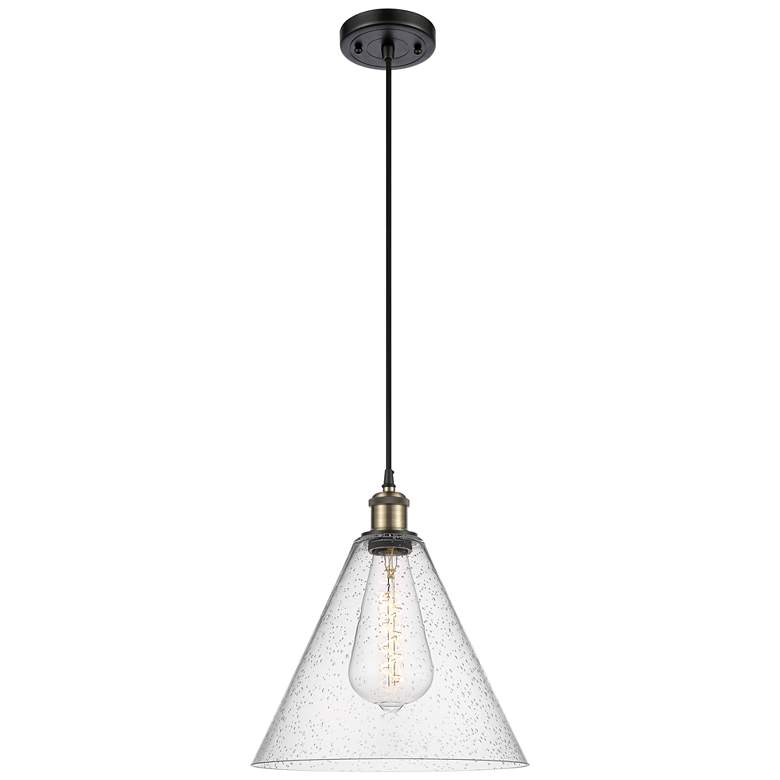 Image 1 Ballston Berkshire 12" LED Mini Pendant - Black Antique Brass - Seedy