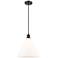 Ballston Berkshire 12" Matte Black Corded Mini Pendant w/ Matte White
