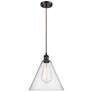 Ballston Berkshire 12" Wide Bronze Corded Mini Pendant w/ Seedy Shade