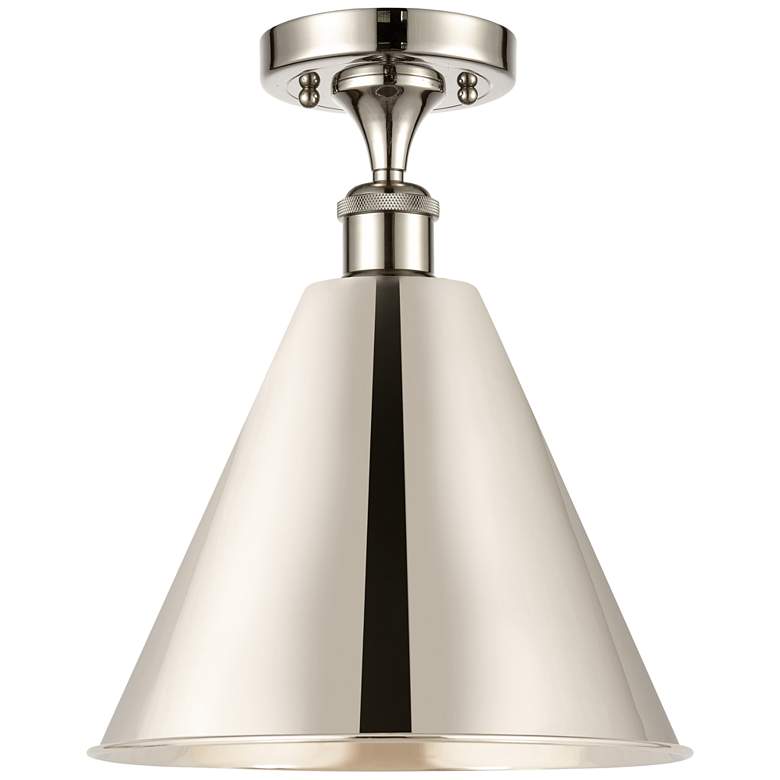 Image 1 Ballston Berkshire 12" Wide Polished Nickel Ceiling Light