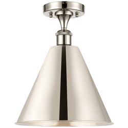 Ballston Berkshire 12" Wide Polished Nickel Ceiling Light