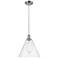 Ballston Berkshire 12"W Polished Chrome Corded Mini Pendant w/ Clear S