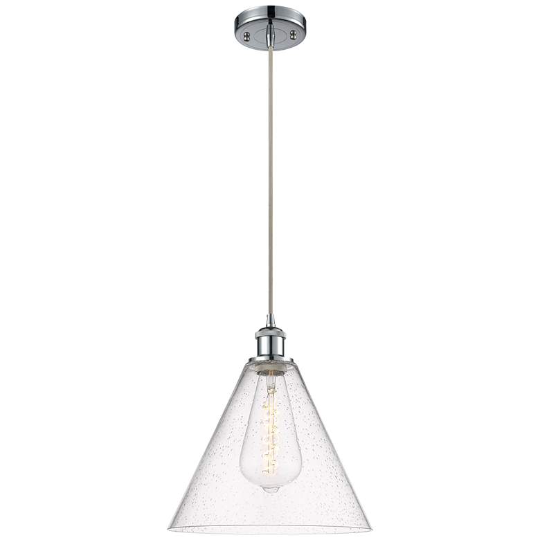 Image 1 Ballston Berkshire 12"W Polished Chrome Corded Mini Pendant w/ Seedy S