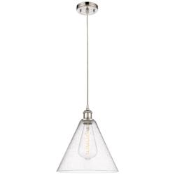 Ballston Berkshire 12"W Polished Nickel Corded Mini Pendant w/ Seedy S