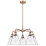 Ballston Berkshire 26"W Antique Copper 5-Light Chandelier