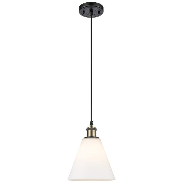 Image 1 Ballston Berkshire 8" LED Mini Pendant - Black Antique Brass - Matte W