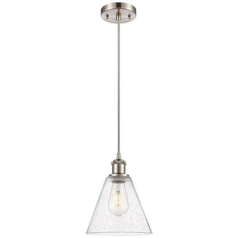 Image 1 Ballston Berkshire 8" LED Mini Pendant - Brushed Satin Nickel - Seedy