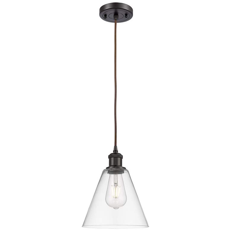 Image 1 Ballston Berkshire 8" LED Mini Pendant - Oil Rubbed Bronze - Clear Sha
