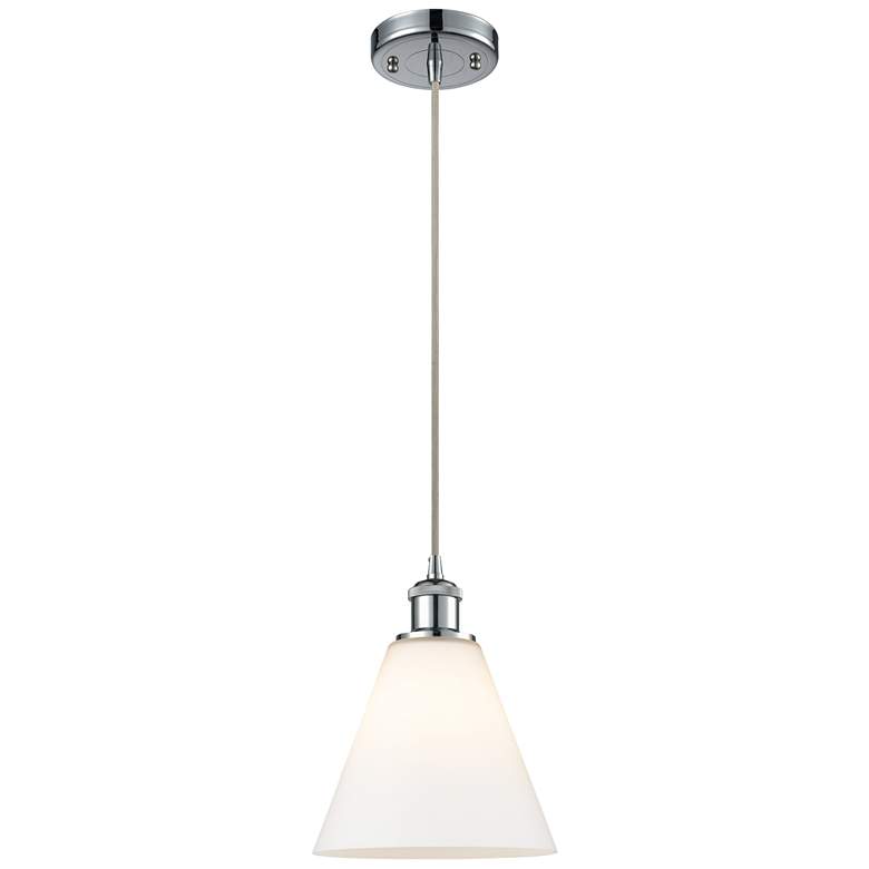 Image 1 Ballston Berkshire 8" LED Mini Pendant - Polished Chrome - Matte White